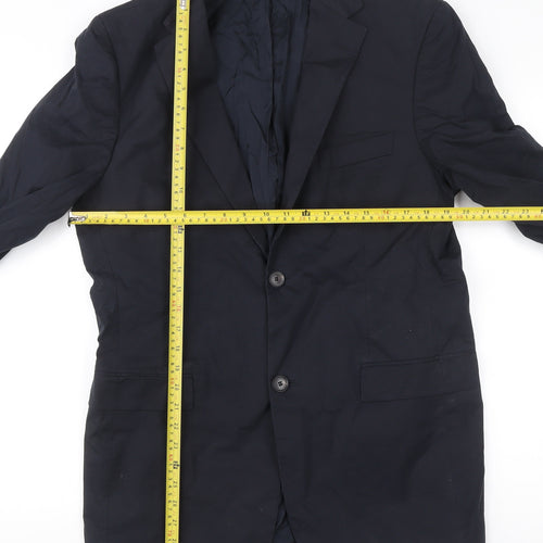 Hugo Boss Men's Blue 40 Blazer Jacket Regular Fit Cotton