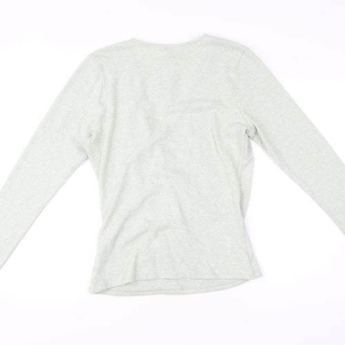 Mauvette Women’s Green Wrap Jumper UK 14 V-Neck Long Sleeve