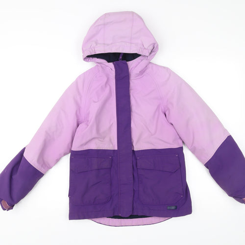 Lands' End Teens Purple Ski Jacket Size 12 Hooded Winter Coat