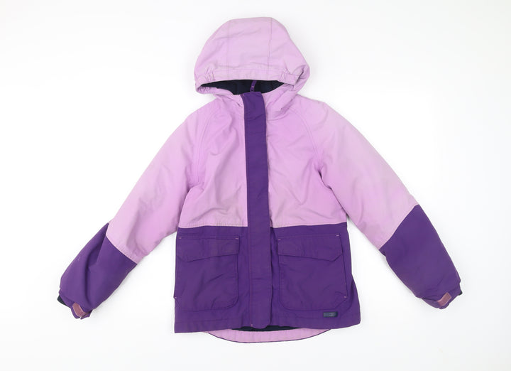 Lands' End Teens Purple Ski Jacket Size 12 Hooded Winter Coat