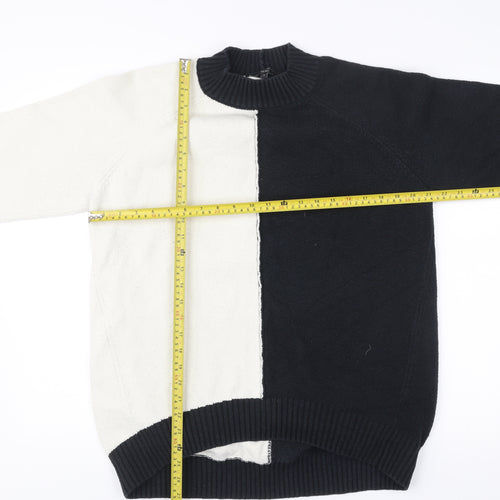 Next Women’s Black White Pullover Jumper M Mock Neck Knit