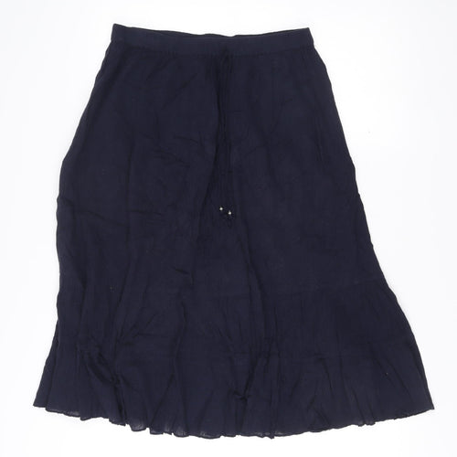 Bm Casual Womens Blue Cotton A-Line Midi Skirt Size S