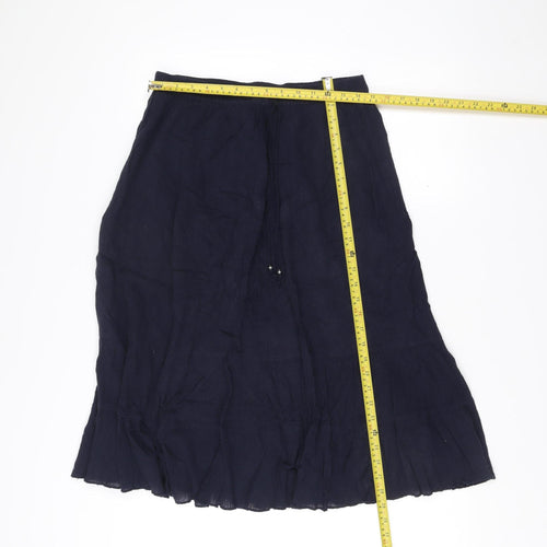 Bm Casual Womens Blue Cotton A-Line Midi Skirt Size S