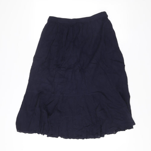 Bm Casual Womens Blue Cotton A-Line Midi Skirt Size S