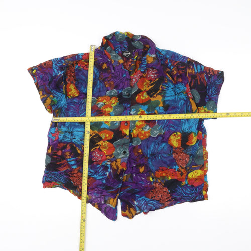 Benram Men's Multicoloured Floral Hawaiian Short Sleeve Shirt M