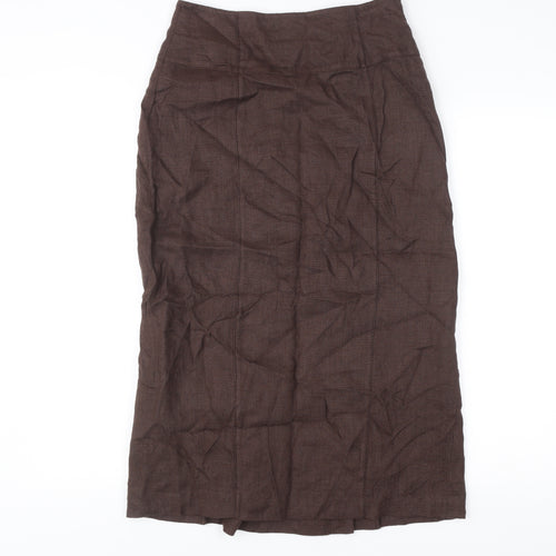 Alex & Co. Women’s Brown Linen Long Pencil Skirt Size 10