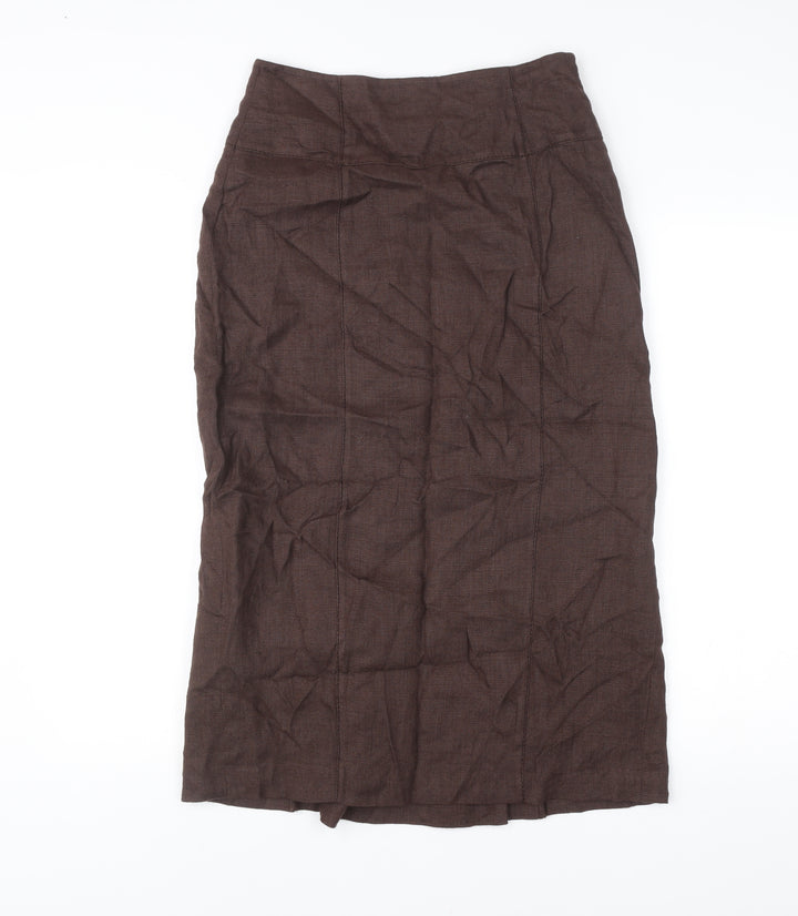 Alex & Co. Women’s Brown Linen Long Pencil Skirt Size 10