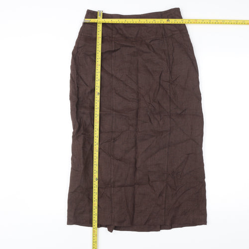 Alex & Co. Women’s Brown Linen Long Pencil Skirt Size 10