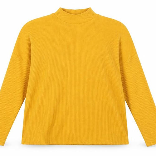 H&M Divided Womens Yellow Mock Neck Jumper Size 12 Relaxed Fit