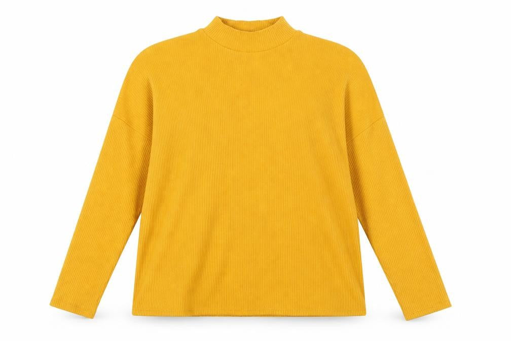 H&M Divided Womens Yellow Mock Neck Jumper Size 12 Relaxed Fit