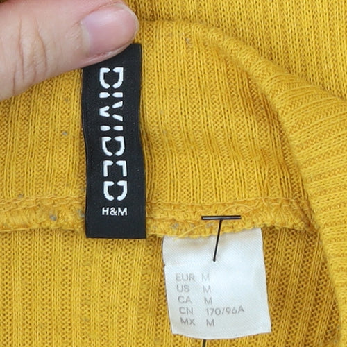 H&M Divided Womens Yellow Mock Neck Jumper Size 12 Relaxed Fit