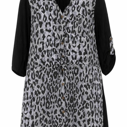 Next Women’s Grey Black Leopard Print Shirt Dress Size 14