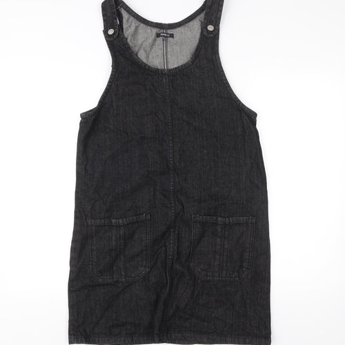 Pep&Co Women’s Black Denim Pinafore Dress UK 10 Casual