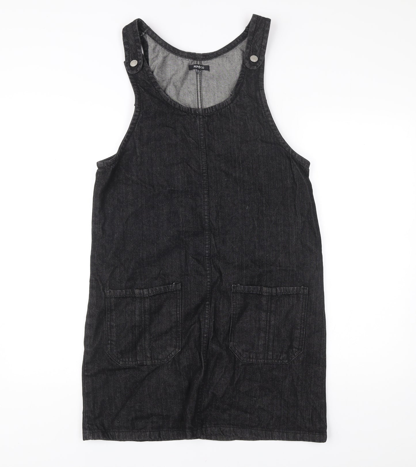 Pep&Co Women’s Black Denim Pinafore Dress UK 10 Casual