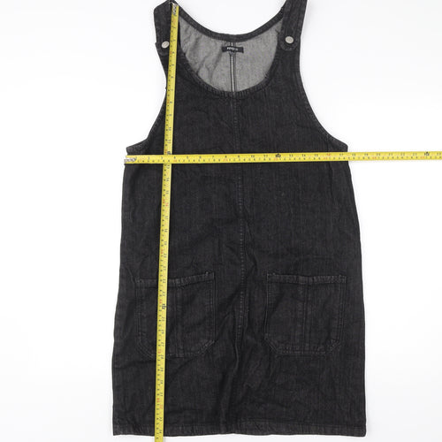 Pep&Co Women’s Black Denim Pinafore Dress UK 10 Casual