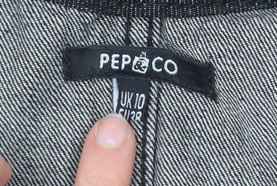 Pep&Co Women’s Black Denim Pinafore Dress UK 10 Casual