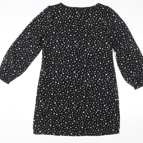 Very Women’s Black Polka Dot Shift Dress Size 12 Long Sleeve