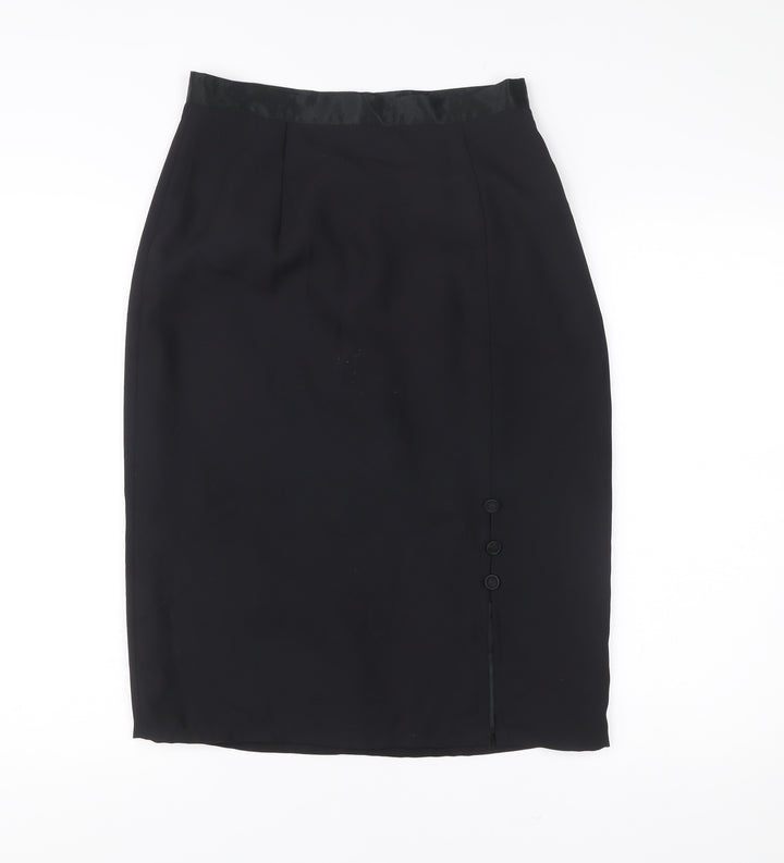 Berkertex Women Black Size 12 Pencil Skirt Lined Workwear Business