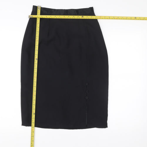 Berkertex Women Black Size 12 Pencil Skirt Lined Workwear Business