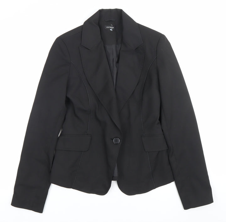 Orsay Womens Black Size 12 Single Breasted Blazer Jacket