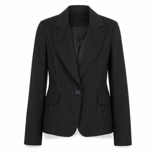 Front view of ORSAY women’s black, size UK 12, single breasted blazer jacket