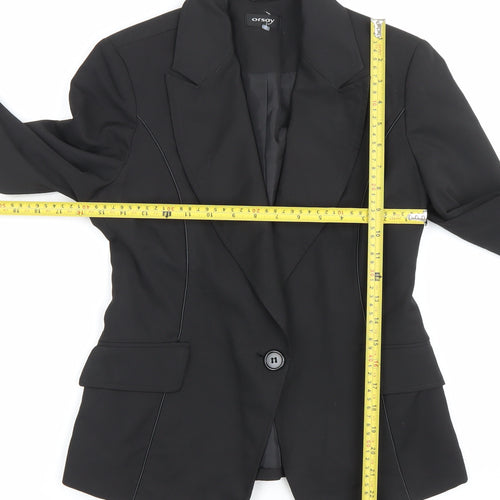 Orsay Womens Black Size 12 Single Breasted Blazer Jacket