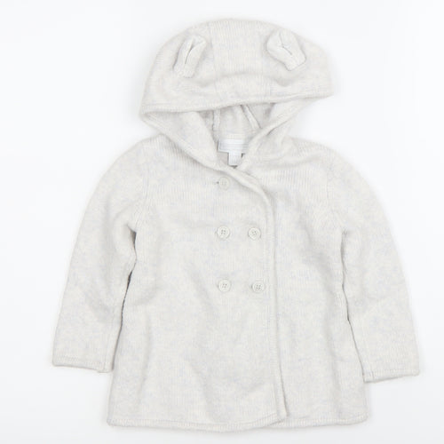 The Little White Company Unisex Baby Ivory Hooded Cardigan 12-18 Months