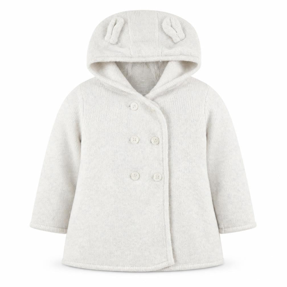 The Little White Company Unisex Baby Ivory Hooded Cardigan 12-18 Months