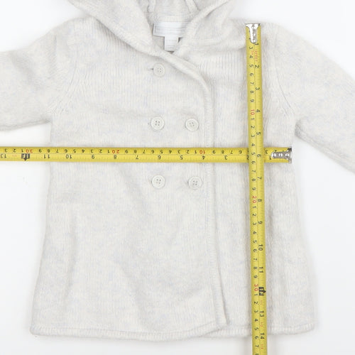 The Little White Company Unisex Baby Ivory Hooded Cardigan 12-18 Months