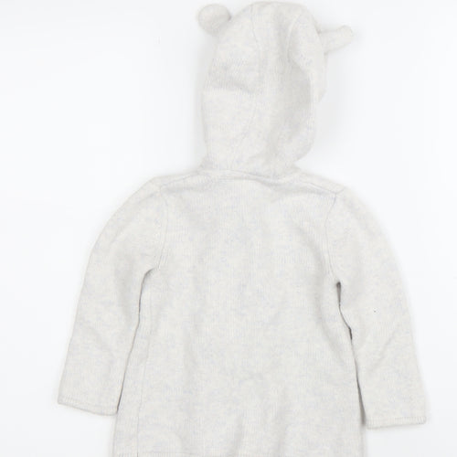 The Little White Company Unisex Baby Ivory Hooded Cardigan 12-18 Months