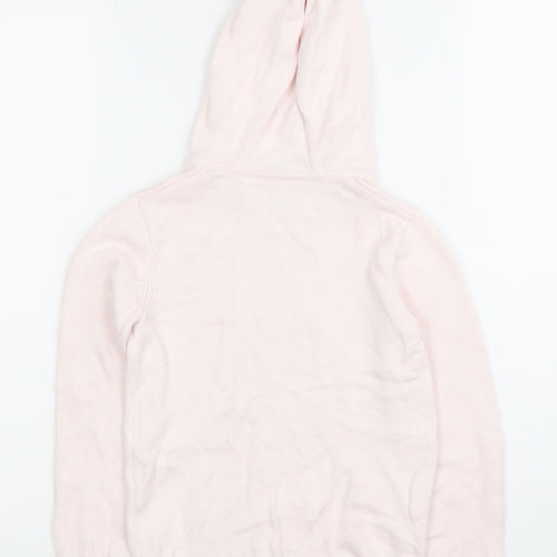 The Little White Company Girls Pink Bunny Hooded Cotton Jumper 5 Years