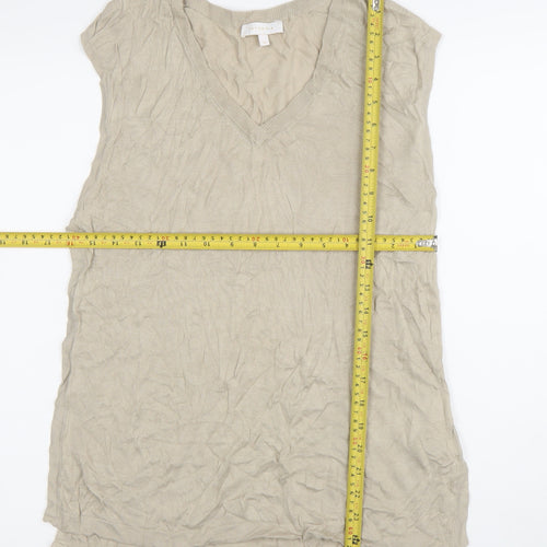 Intropia Women’s Beige Linen Sleeveless V-Neck Tank Top XS