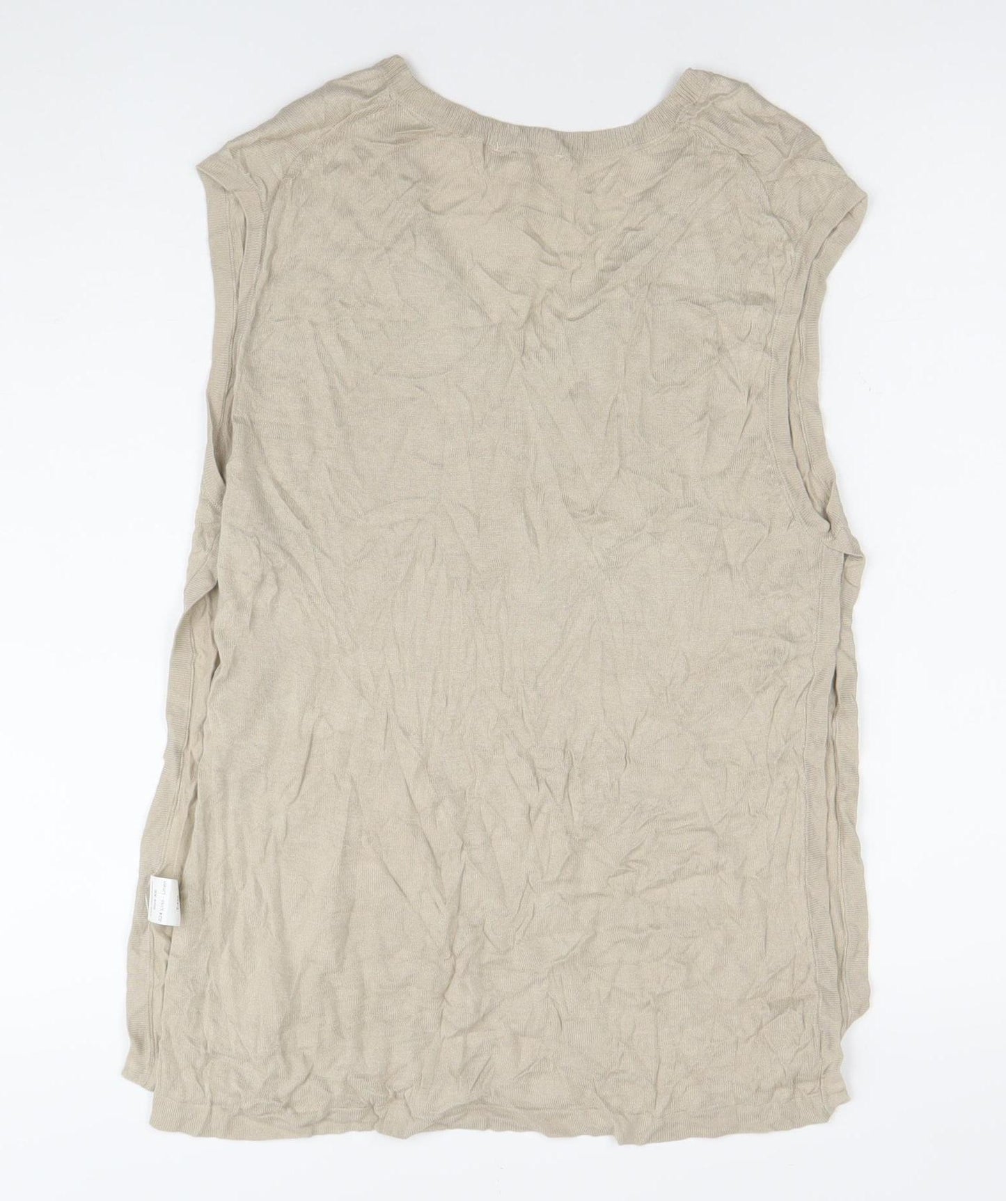 Intropia Women’s Beige Linen Sleeveless V-Neck Tank Top XS