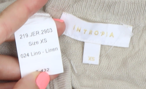 Intropia Women’s Beige Linen Sleeveless V-Neck Tank Top XS