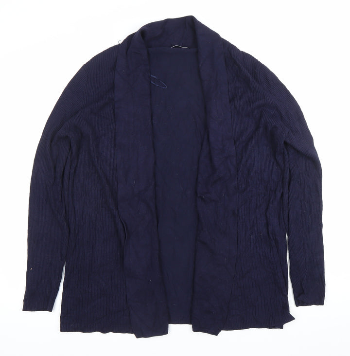 Bm Collection Womens Blue M Cardigan Knit Long Sleeve Work Casual