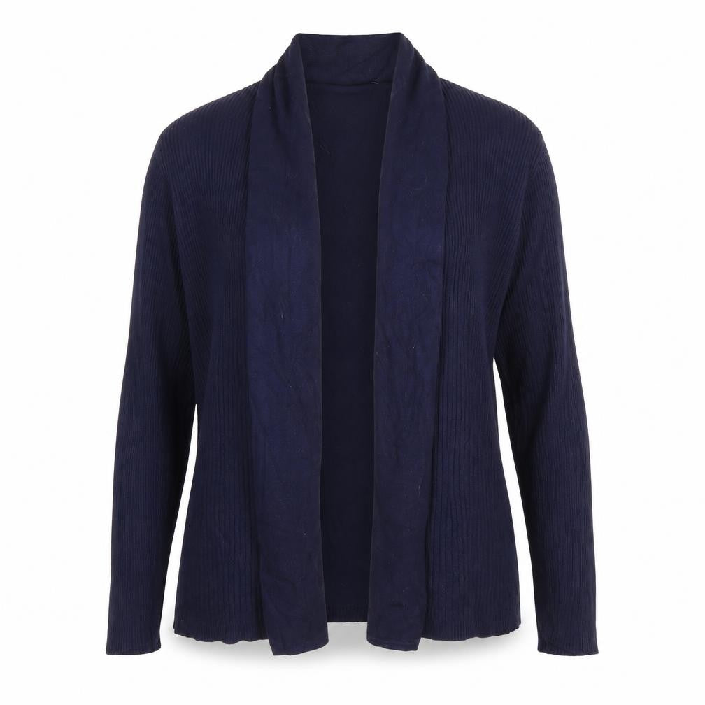 Bm Collection Womens Blue M Cardigan Knit Long Sleeve Work Casual