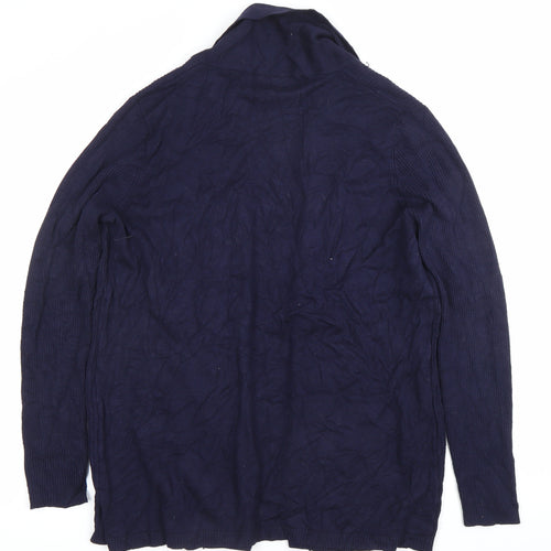 Bm Collection Womens Blue M Cardigan Knit Long Sleeve Work Casual