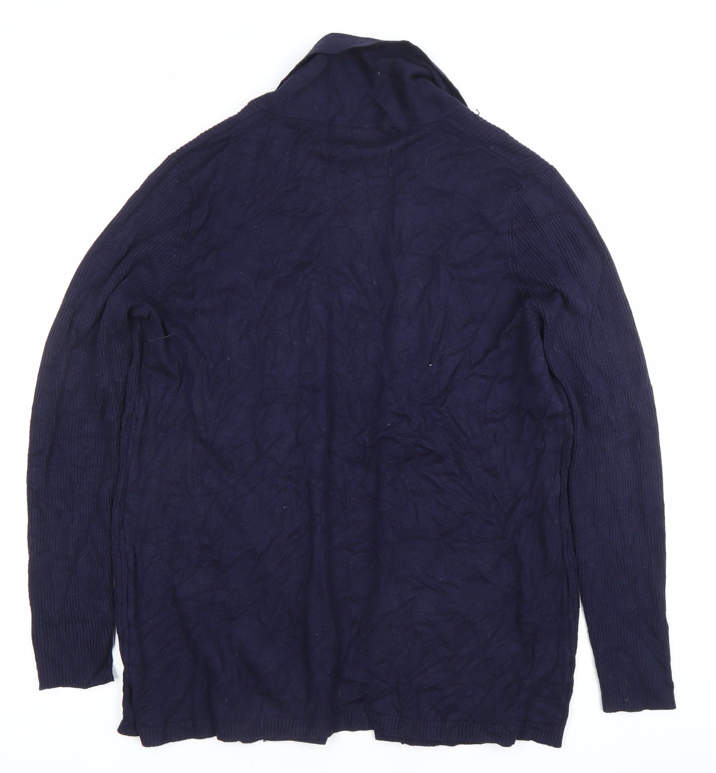 Bm Collection Womens Blue M Cardigan Knit Long Sleeve Work Casual