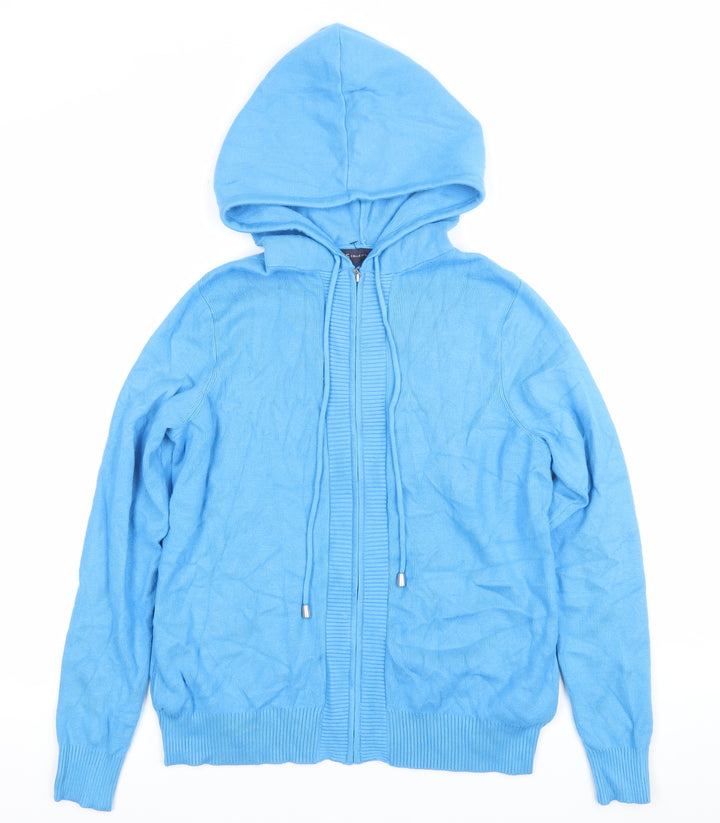 Marks and Spencer Women’s Blue Full Zip Hoodie XS Cotton Blend