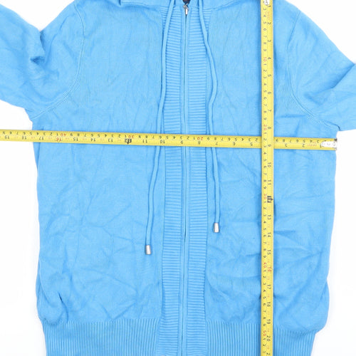 Marks and Spencer Women’s Blue Full Zip Hoodie XS Cotton Blend