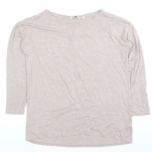 Arabella & Addison Womens Beige M Basic 3/4 Sleeve Jersey Top