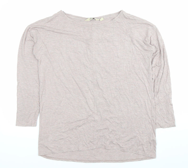 Arabella & Addison Womens Beige M Basic 3/4 Sleeve Jersey Top