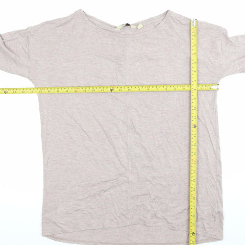 Arabella & Addison Womens Beige M Basic 3/4 Sleeve Jersey Top