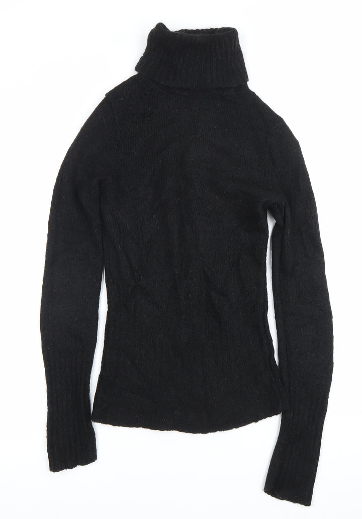 KOAN SIGN Womens Black Roll Neck Slim Fit Knit Jumper Size M