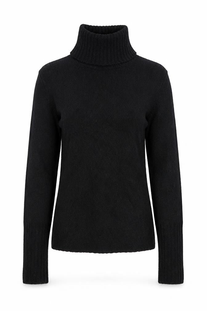 KOAN SIGN Womens Black Roll Neck Slim Fit Knit Jumper Size M