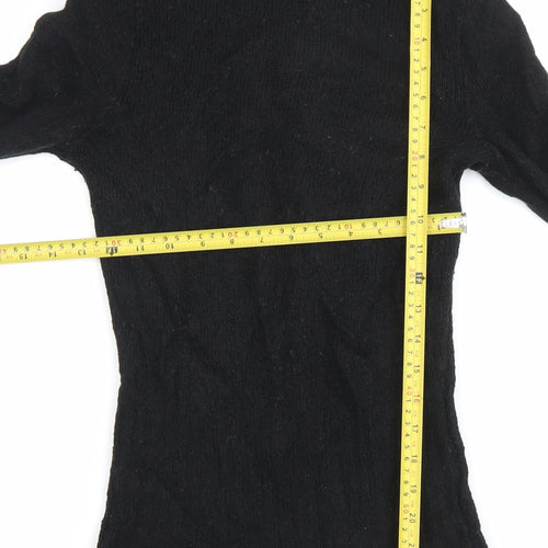 KOAN SIGN Womens Black Roll Neck Slim Fit Knit Jumper Size M