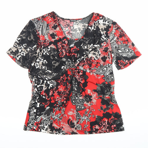 Gerry Weber Womens Multicoloured Floral V-Neck Blouse Top Size 12