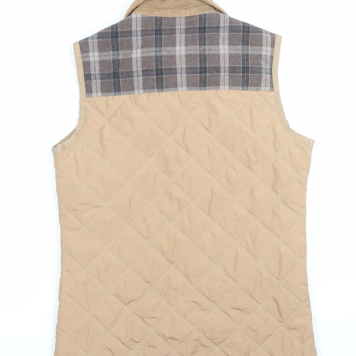 Denim Co Women’s Beige Quilted Waistcoat Size 8 Casual