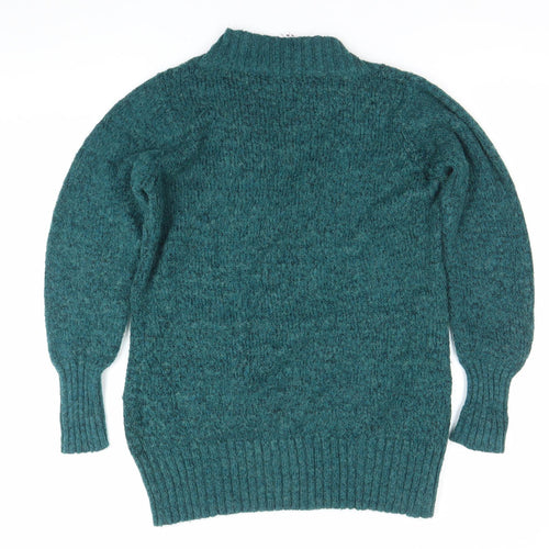 Jeffrey and Paula Womens Green V-Neck Long Sleeve Pullover Jumper Size 12