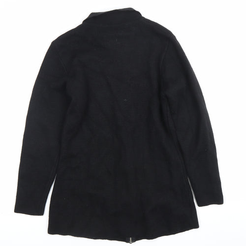 Marks and Spencer St Michael Womens Black Wool Zip Cardigan UK 10